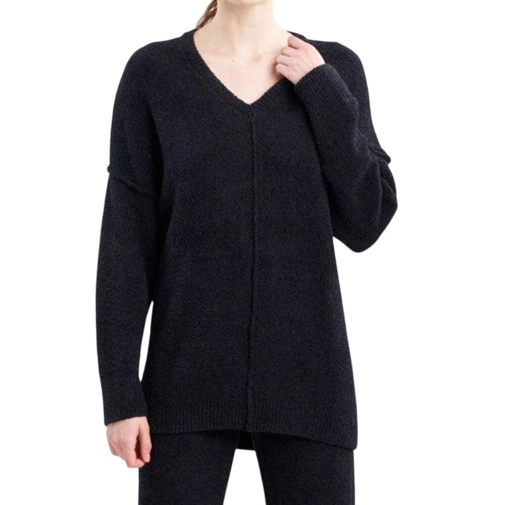 Natori Luna Knit V-Neck‎ Oversized Sweater